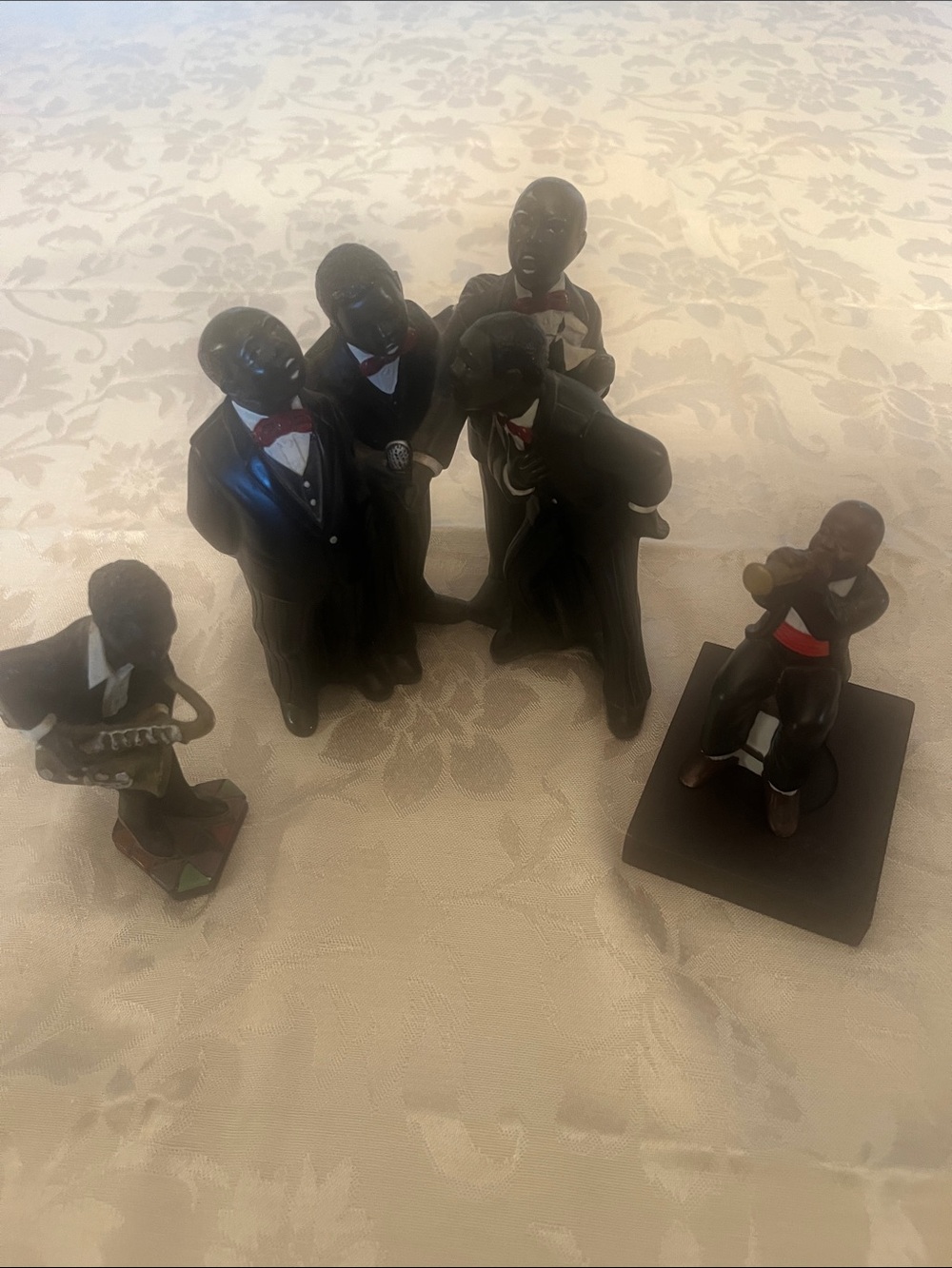 All That Jazz Black Quartet Figurines - Black with Red Accents